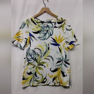 Chico's Floral Print Top Women's M Multicolor Cottagecore Peasant Retro 90s Y2K